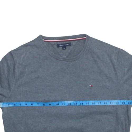 Tommy Hilfiger Men’s Grey Cotton Crew Neck Pullover Jumper L