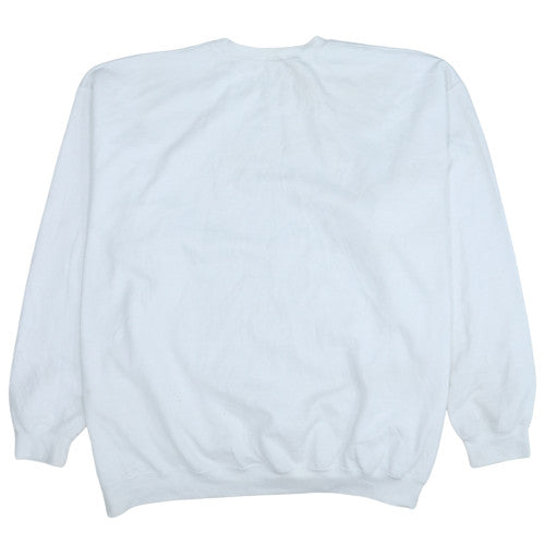 Gildan Womens White Graphic Print 4XL Pullover Sweatshirt