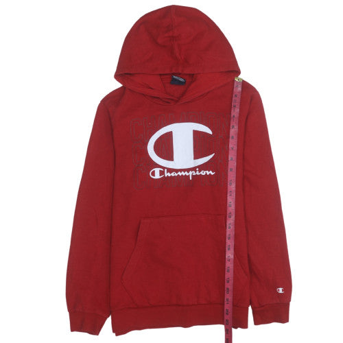 Champion Boys Red Pullover Hoodie 13-14 Years Logo Graphic Fleece