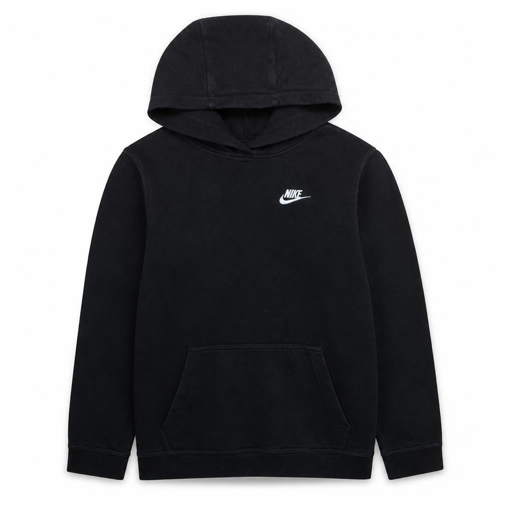Front view of Nike boys’ black pullover hoodie xl (158-170cm) fleece sportswear