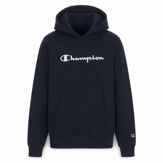 Champion Boys Black 2XL Pullover Fleece Hoodie with Logo Print
