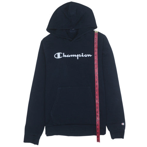 Champion Boys Black 2XL Pullover Fleece Hoodie with Logo Print