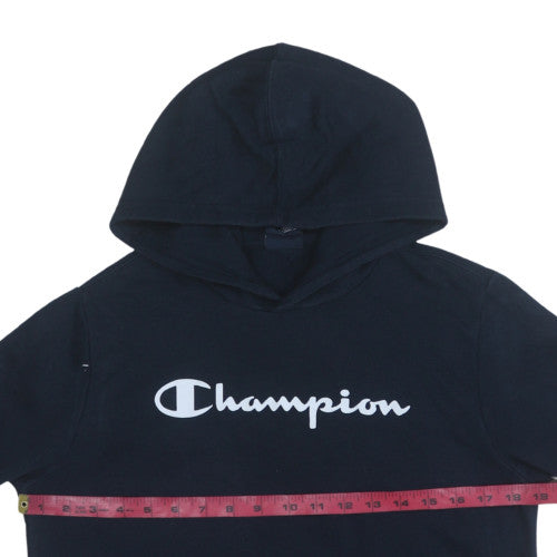 Champion Boys Black 2XL Pullover Fleece Hoodie with Logo Print