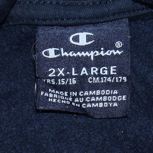 Champion Boys Black 2XL Pullover Fleece Hoodie with Logo Print