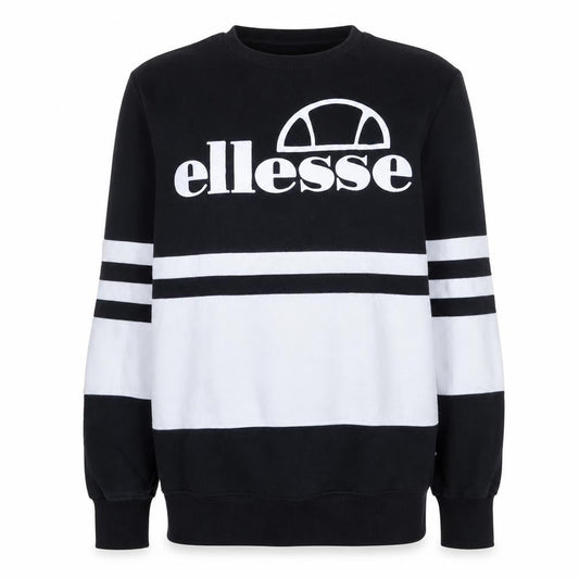 Ellesse Womens Black White Sweatshirt Size 4 Cotton Pullover
