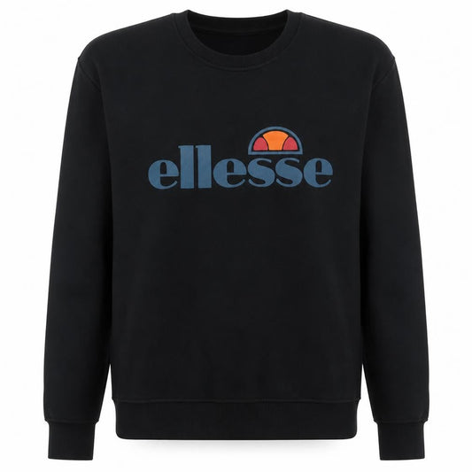 Ellesse Womens Black Crew Neck Pullover Sweatshirt UK 12