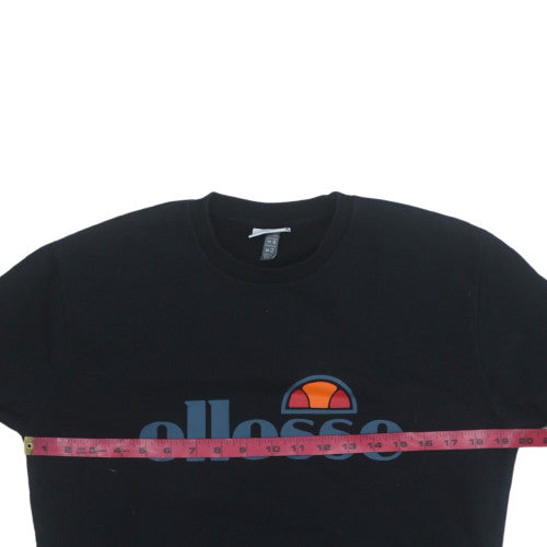 Ellesse Womens Black Crew Neck Pullover Sweatshirt UK 12