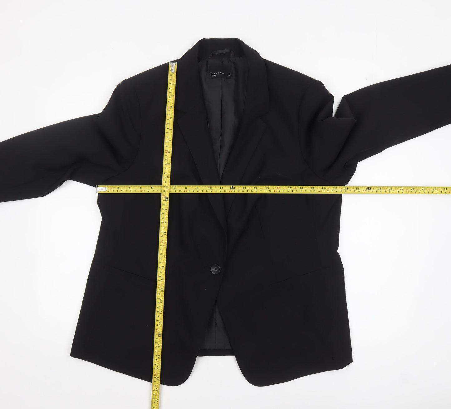 Papaya Women's Black Size 20 Smart Single-Breasted Blazer