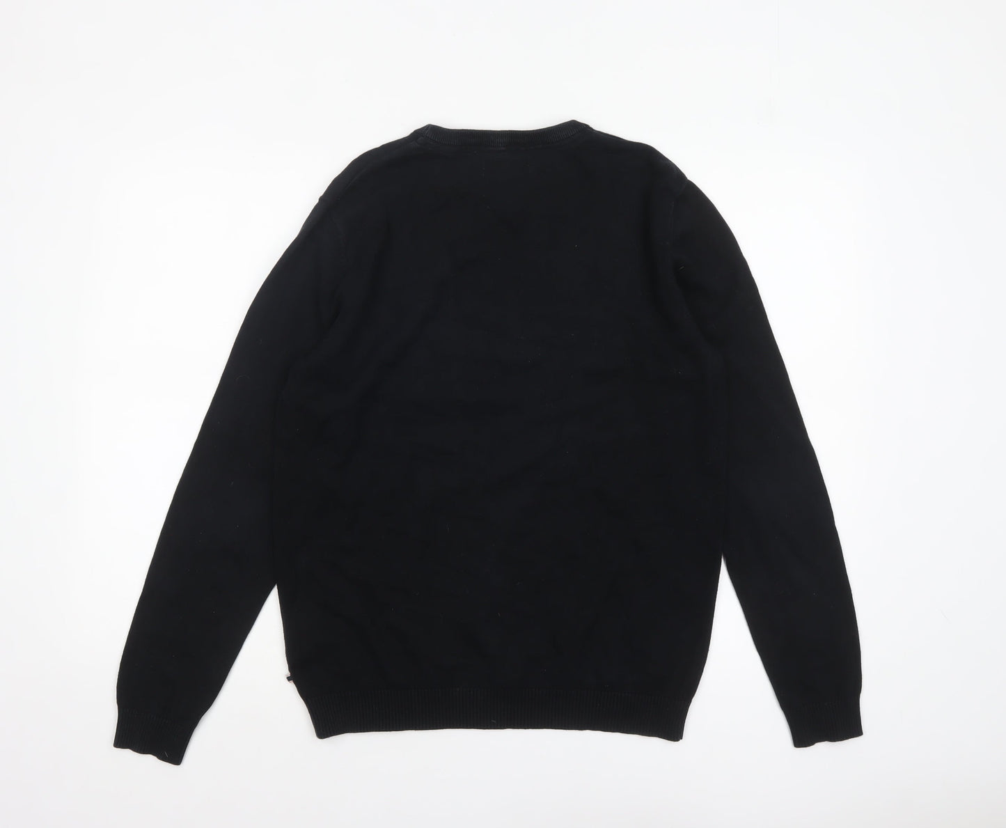 Jack & Jones Men's Black Cotton Crew Neck Pullover Jumper M