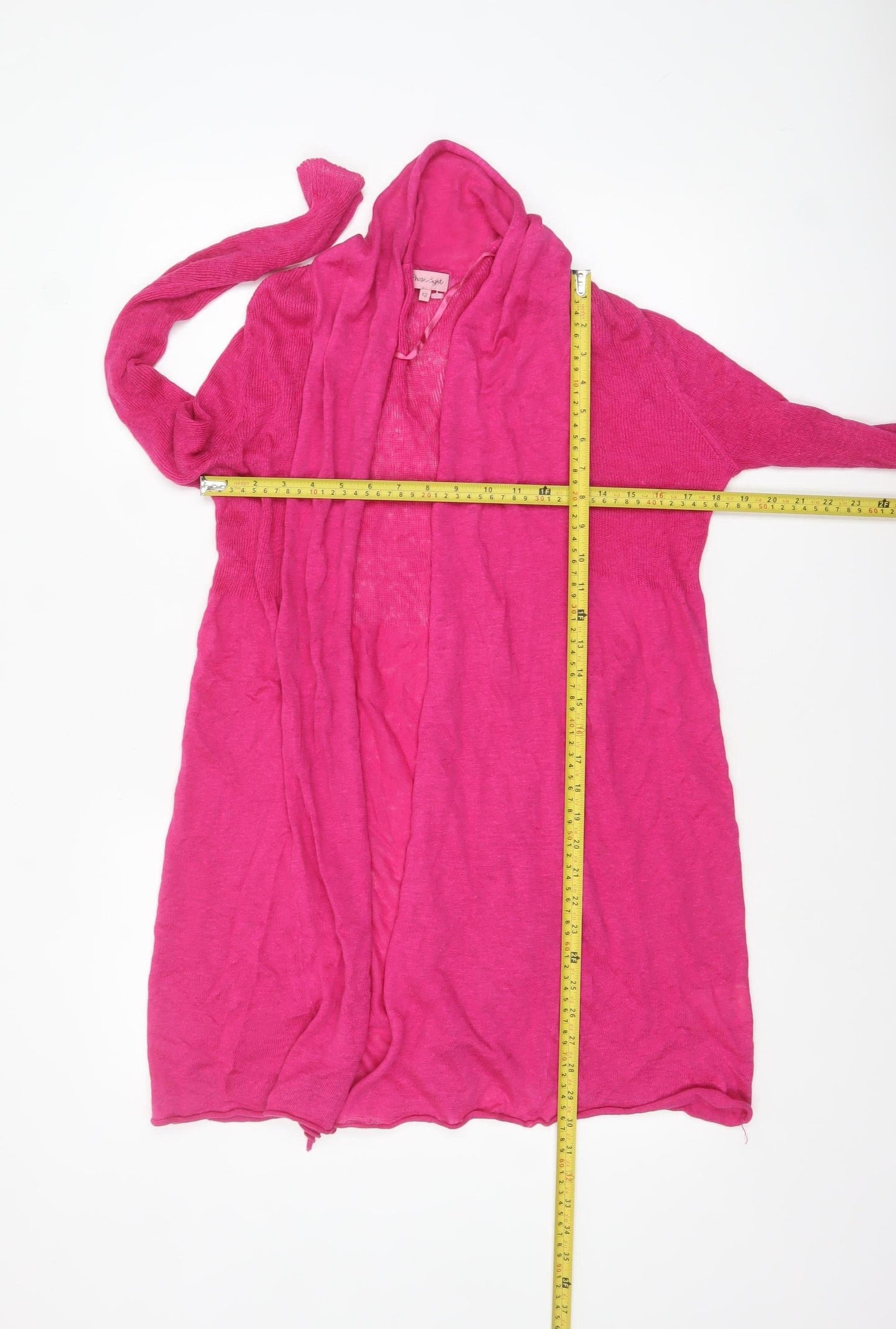 Phase Eight Women’s Pink Linen Long Sleeve Open Cardigan Size 12