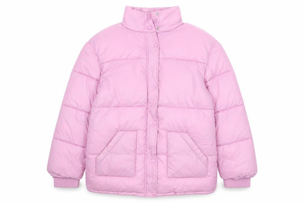 Influence Womens Pink Puffer Jacket UK 12 Winter Quilted Mid-Length Coat
