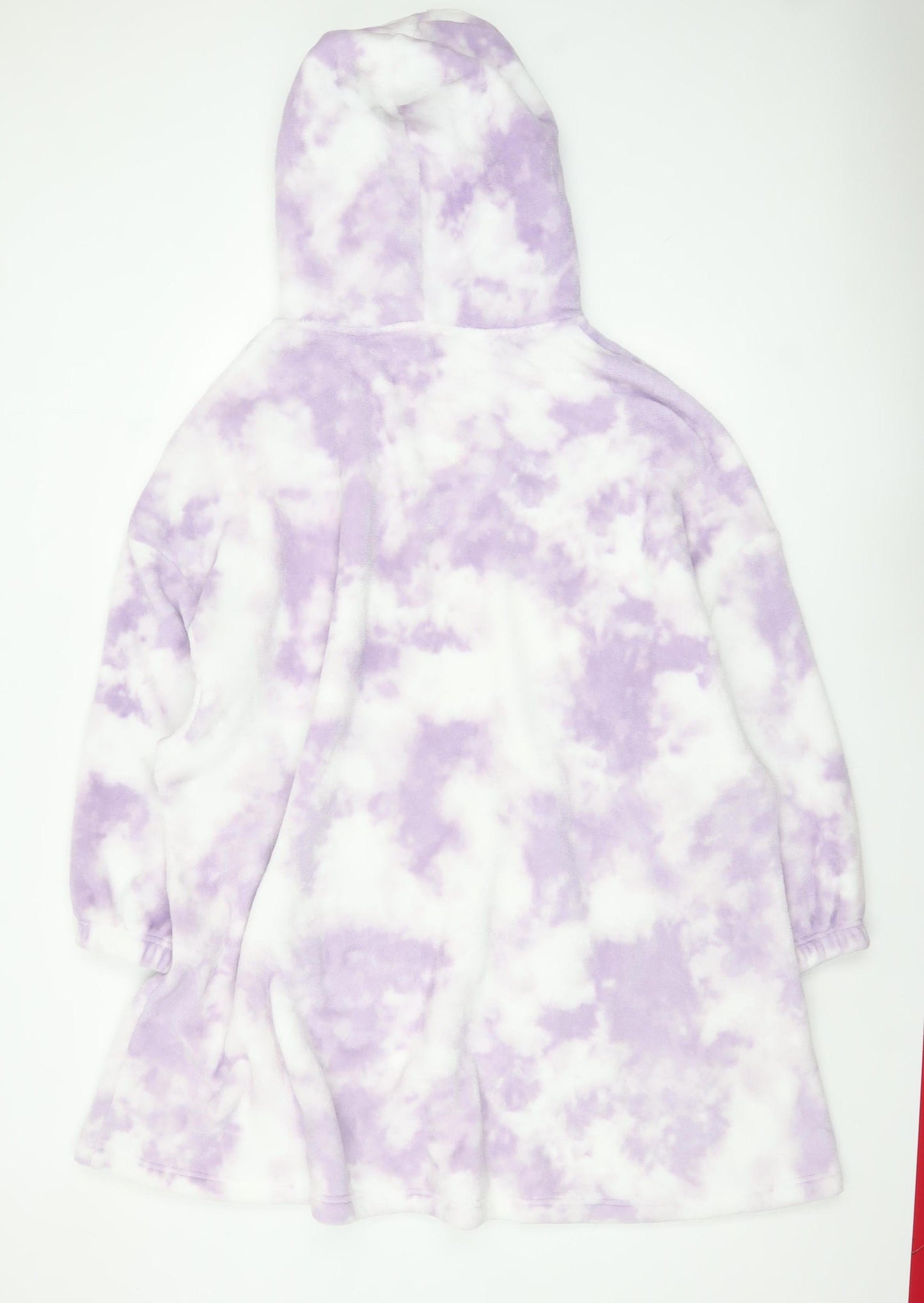 F&F Women’s Purple Tie Dye Hooded Fleece Robe One Size