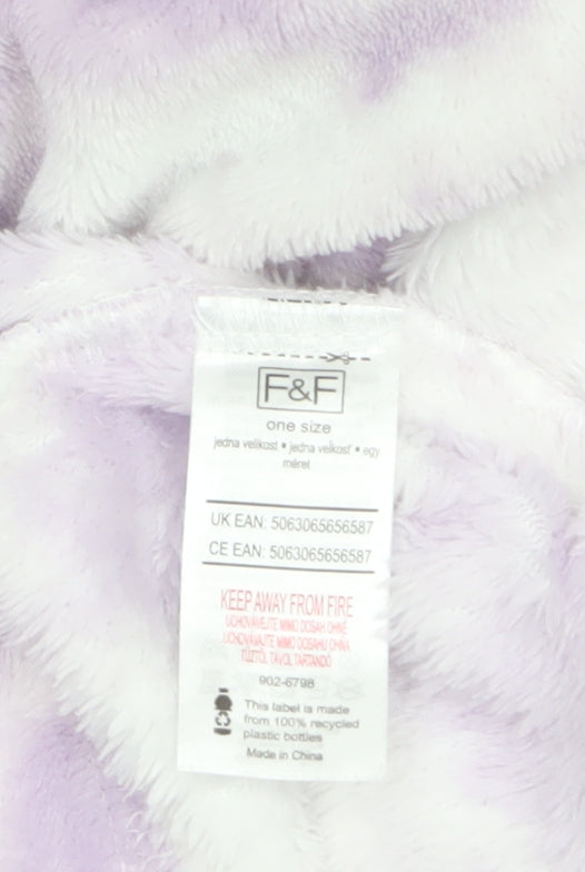 F&F Women’s Purple Tie Dye Hooded Fleece Robe One Size