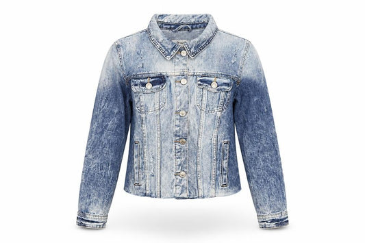 Denim Co Women's Blue Cropped Denim Jacket Size 10 Classic Style