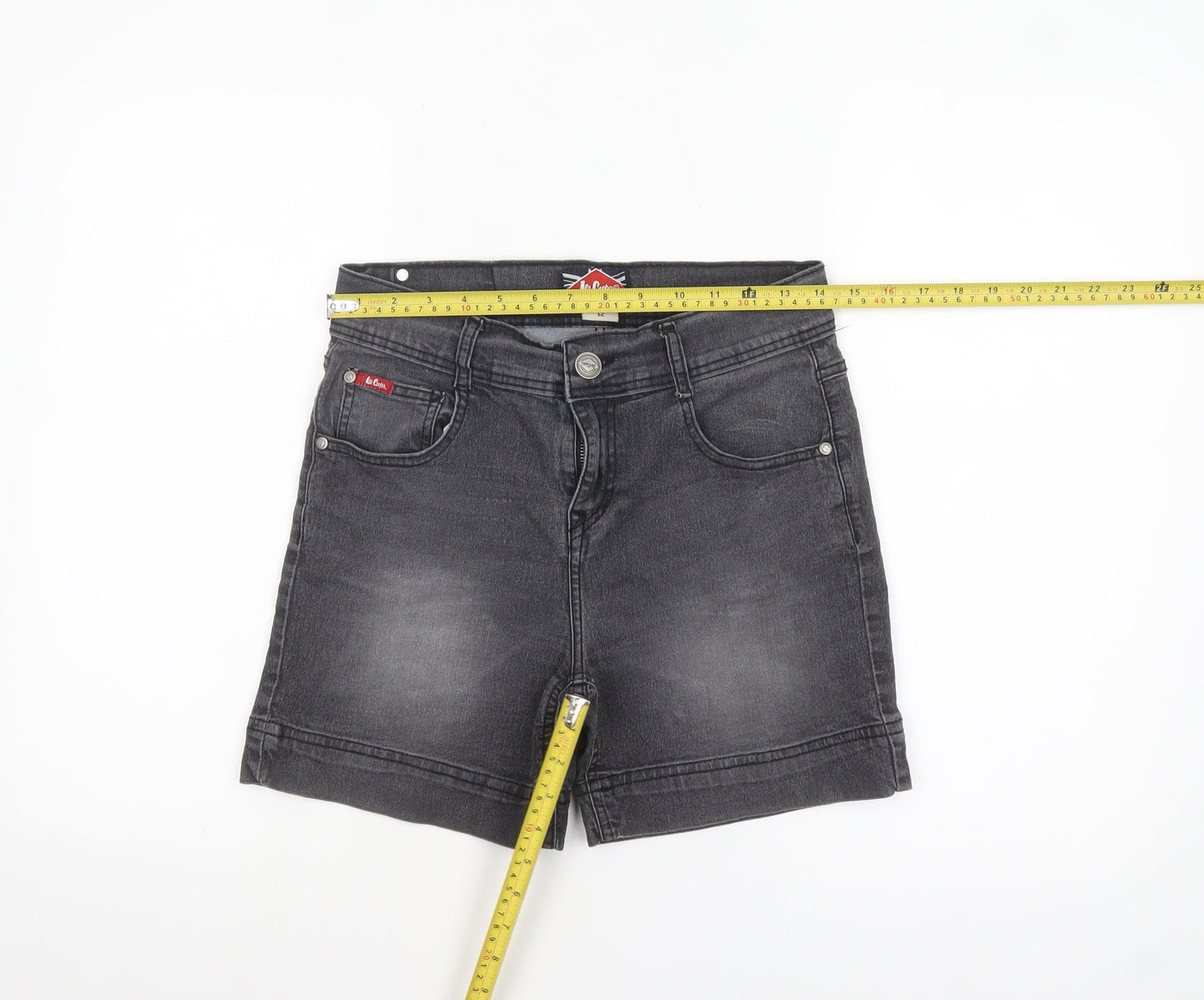 Lee Cooper Women Grey Denim Chino Shorts Size 12 Slim Fit