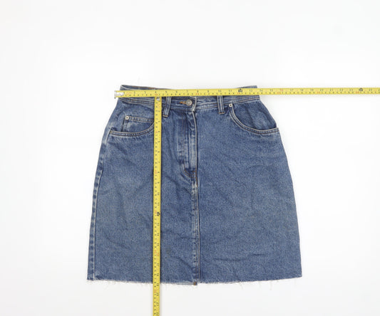 Bill Blass Women's Blue Denim Knee Length Straight Skirt Size 10