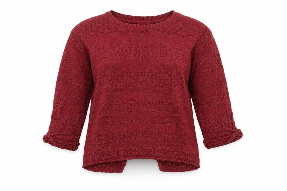 Fat Face Women's Red Cotton Knit Jumper Size 8 Crew Neck