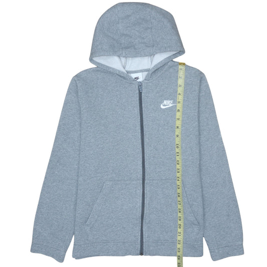 Nike Teens Grey Full Zip Hoodie XL Regular Fit Fleece