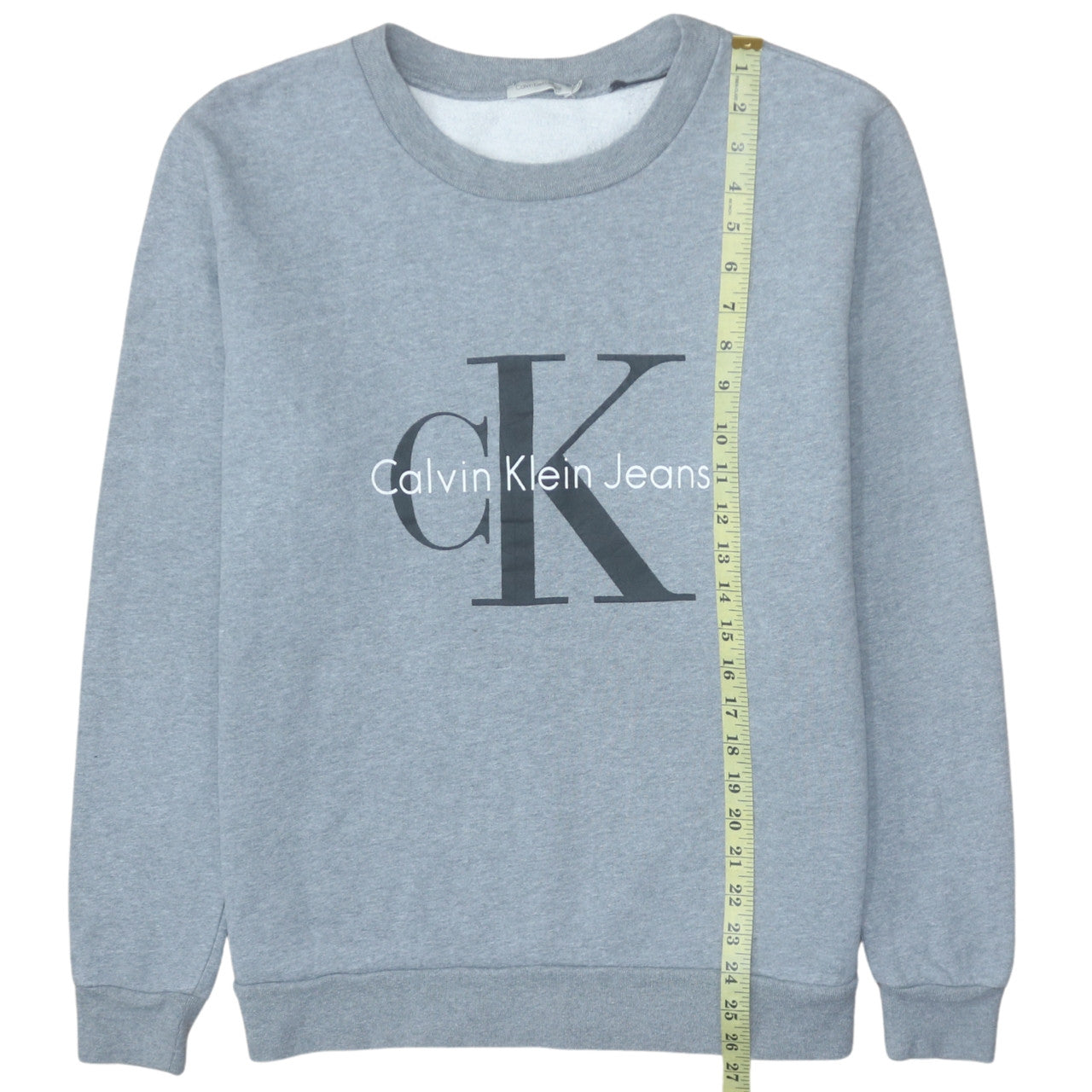 Calvin Klein Jeans Men's Grey Logo Sweatshirt M Crew Neck Pullover