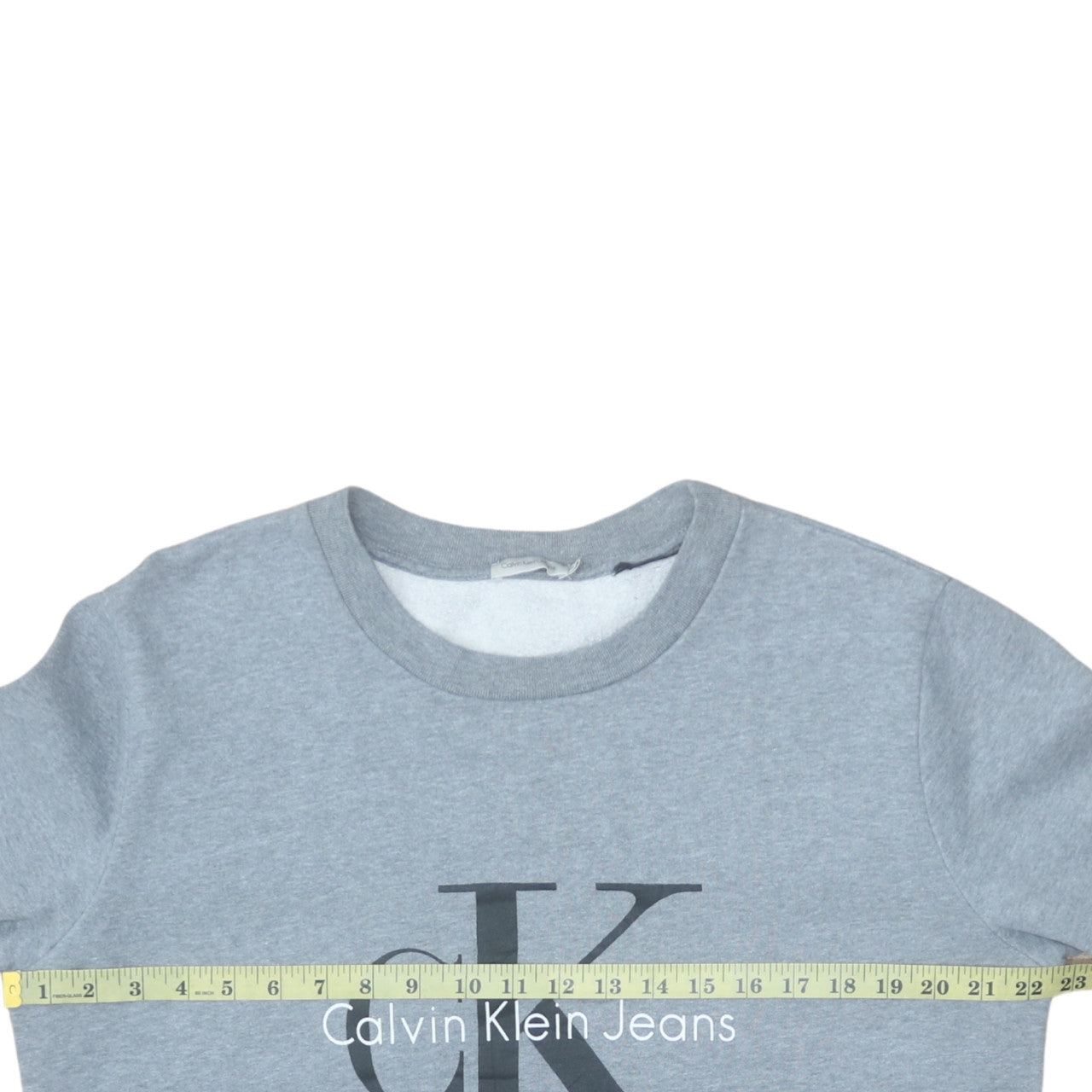 Calvin Klein Jeans Men's Grey Logo Sweatshirt M Crew Neck Pullover