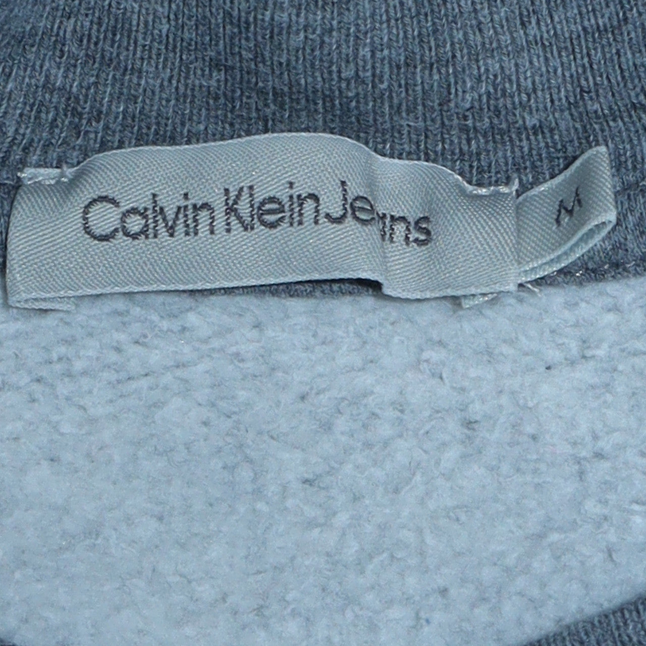 Calvin Klein Jeans Men's Grey Logo Sweatshirt M Crew Neck Pullover