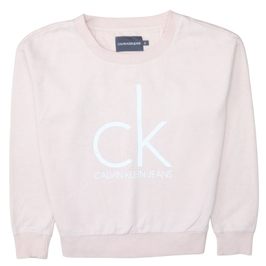Calvin Klein Jeans Womens Pink Crew Neck Pullover Sweatshirt M