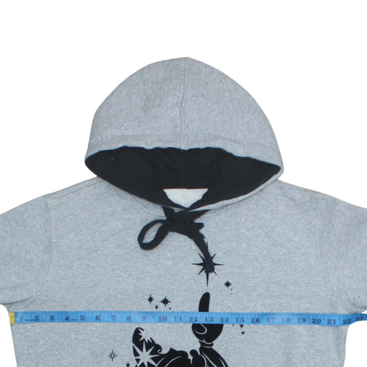 Disney Women’s Grey Hoodie Small Pullover Mickey Sorcerer Graphic Sweatshirt