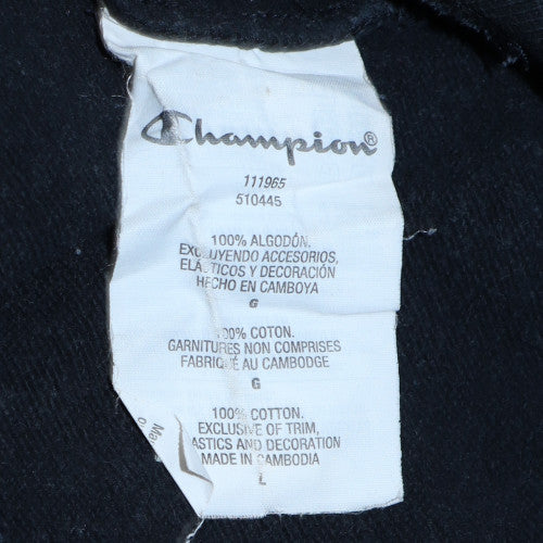 Champion Men's Black Large Pullover Hoodie with Logo