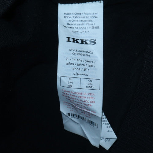 IKKS Way Teens Black Varsity Jacket Size S 14 Years Embroidered