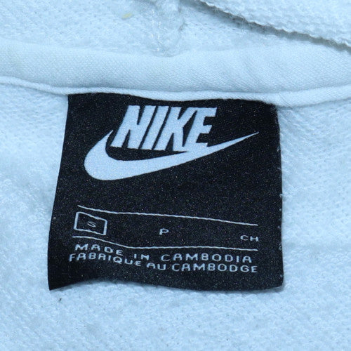 Nike Men's Yellow & White Pullover Hoodie Small Graphic Logo Cotton Blend
