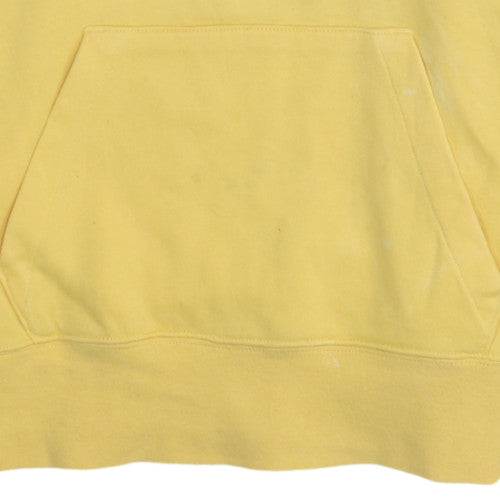 Nike Men's Yellow & White Pullover Hoodie Small Graphic Logo Cotton Blend
