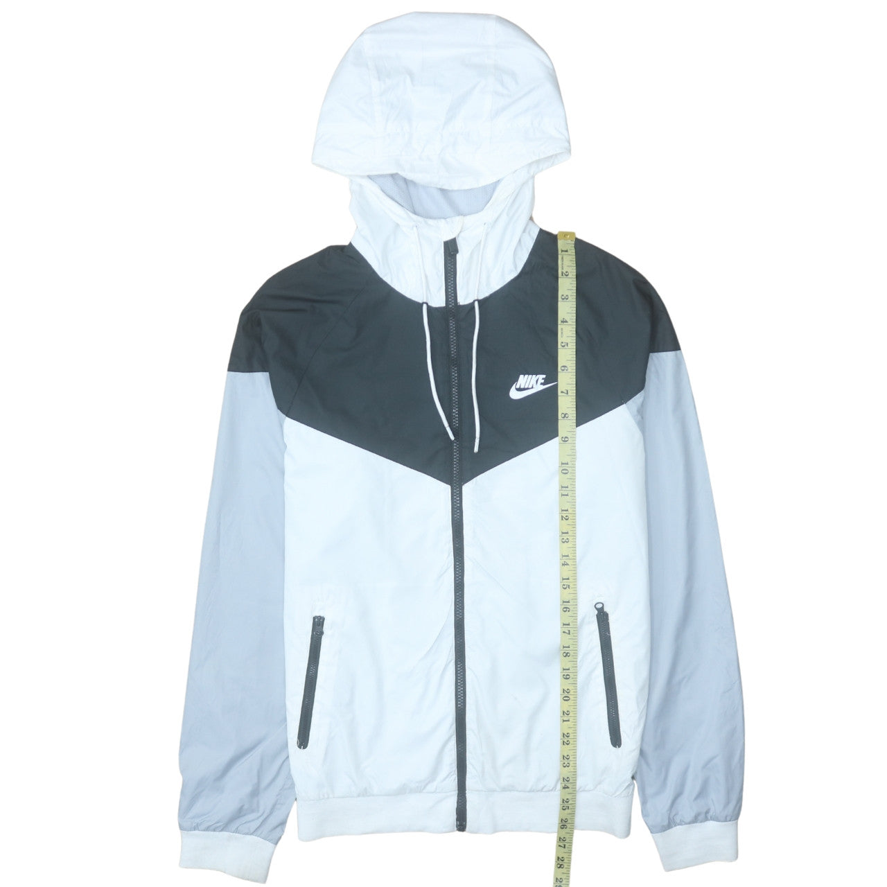 Nike Men's Grey Full Zip Hooded Sports Jacket Size S