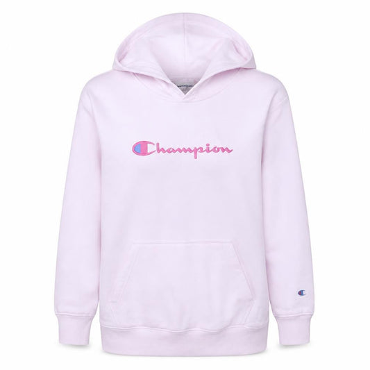 Champion Womens Pink XL Pullover Hoodie Cotton Blend Logo Sweatshirt