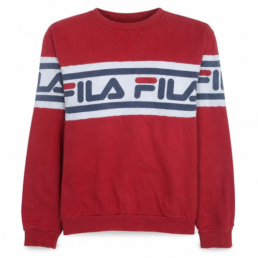 Fila Mens Red Crew Neck Logo Pullover Sweatshirt M