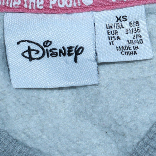Disney Women Grey Christmas Pooh Pullover Sweatshirt XS