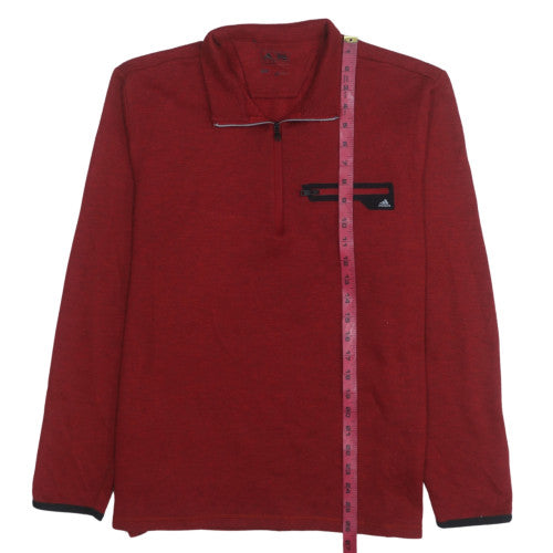 Adidas Men's Red 1/4 Zip Mock Neck Sweatshirt Size M