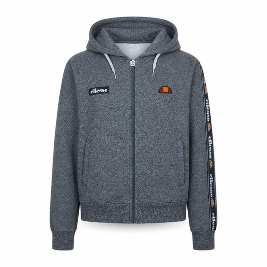 Ellesse Mens Grey Full Zip Hoodie Size L Sports Fleece Excellent