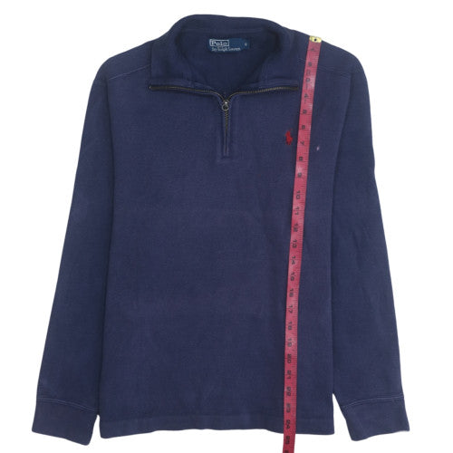 Ralph Lauren Men's Blue 1/4 Zip Cotton Mock Neck Sweatshirt Size S