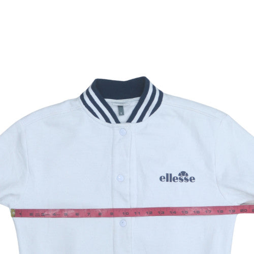 Ellesse Women's White Size 8 Varsity Jacket with Logo Detail