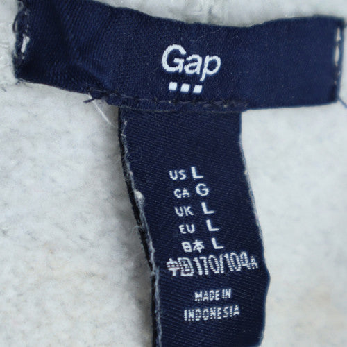 GAP Men's Grey Pullover Logo Hoodie L Regular Fleece Sweatshirt