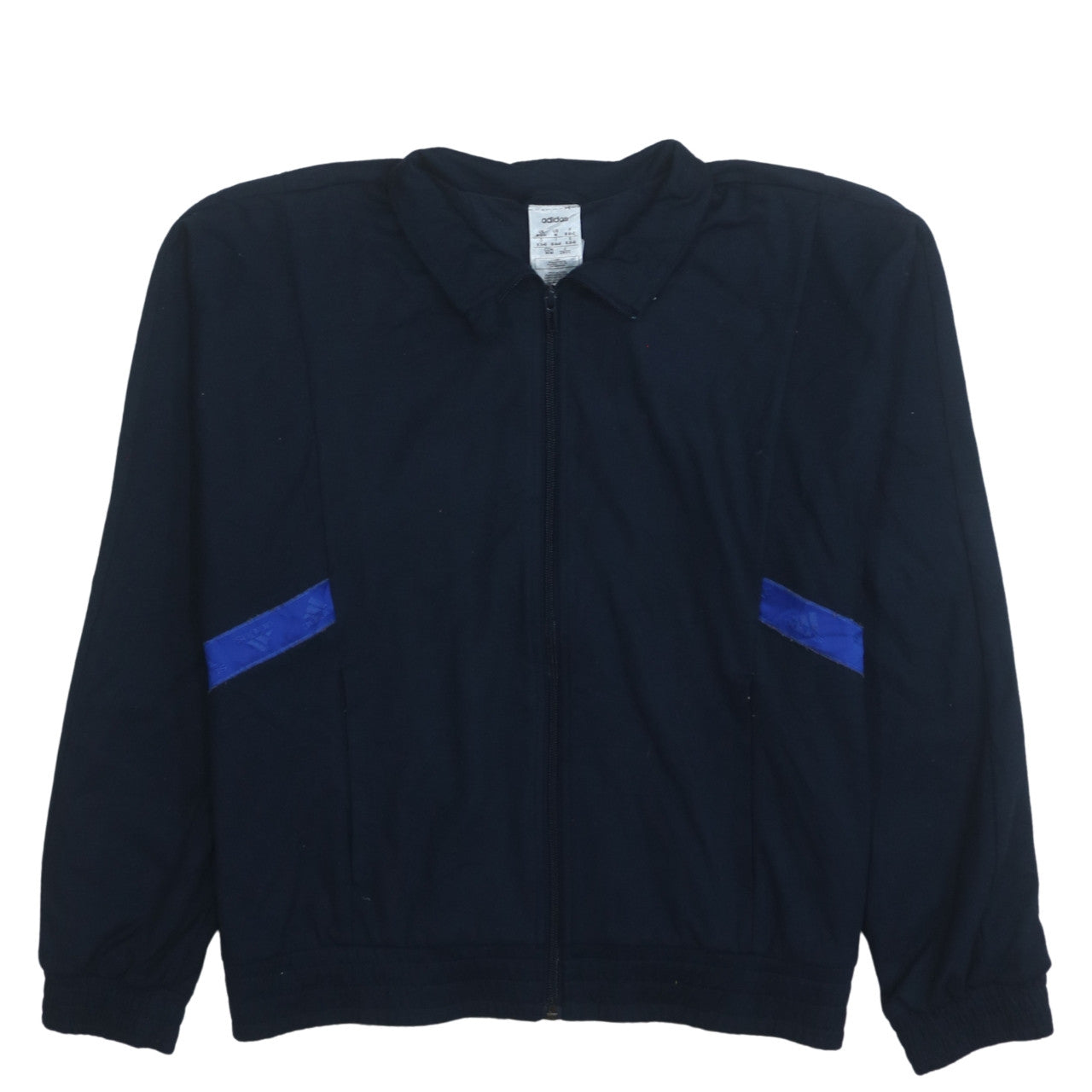 Adidas Women Navy Blue Full Zip Sweatshirt Size 12 Cotton Blend