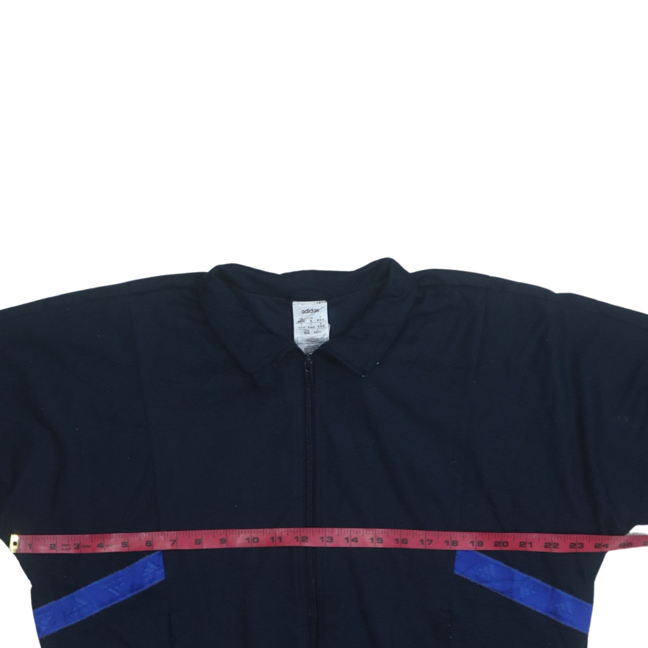 Adidas Women Navy Blue Full Zip Sweatshirt Size 12 Cotton Blend