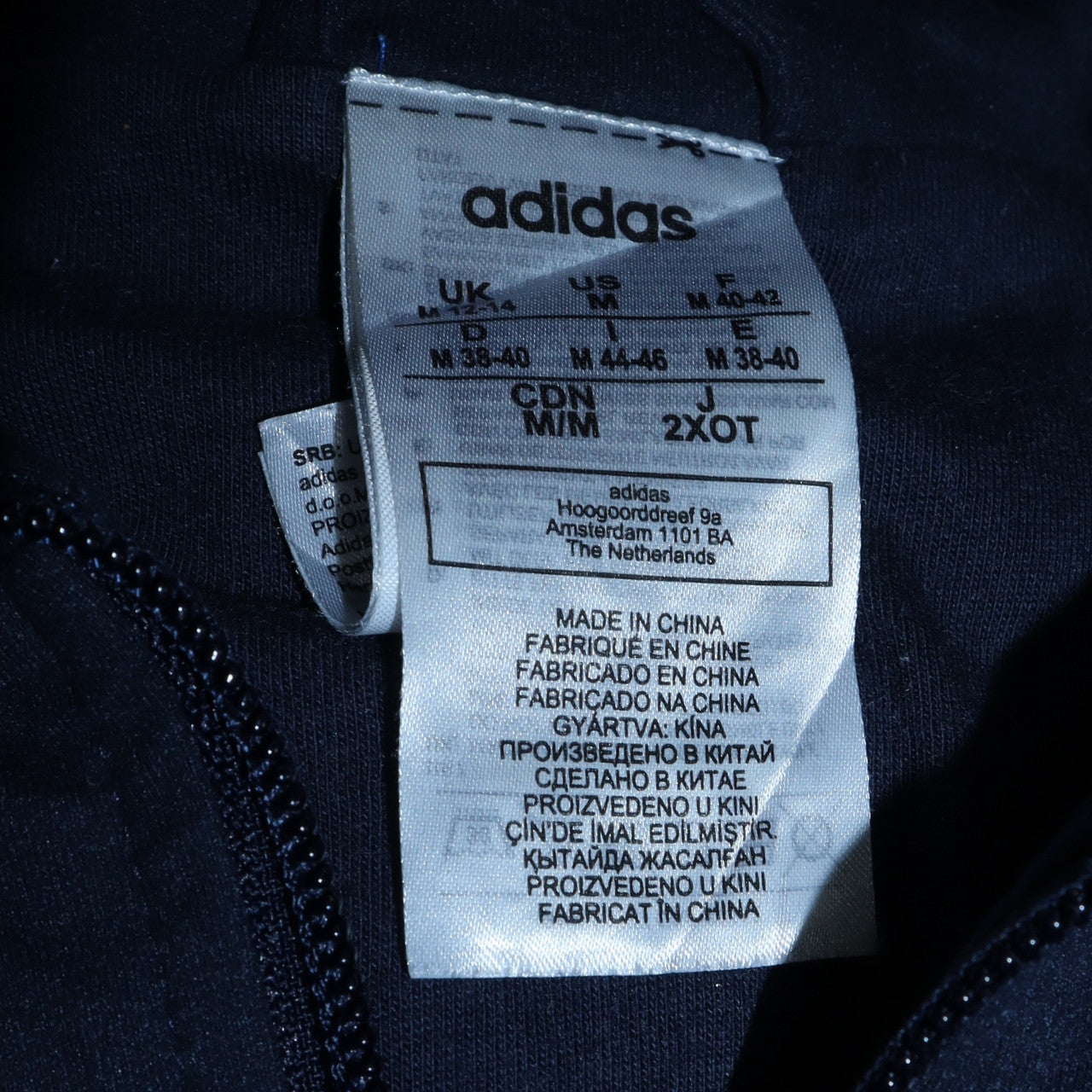 Adidas Women Navy Blue Full Zip Sweatshirt Size 12 Cotton Blend