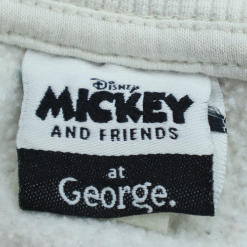 Disney Mickey & Friends George Women White 2XL Pullover Sweatshirt