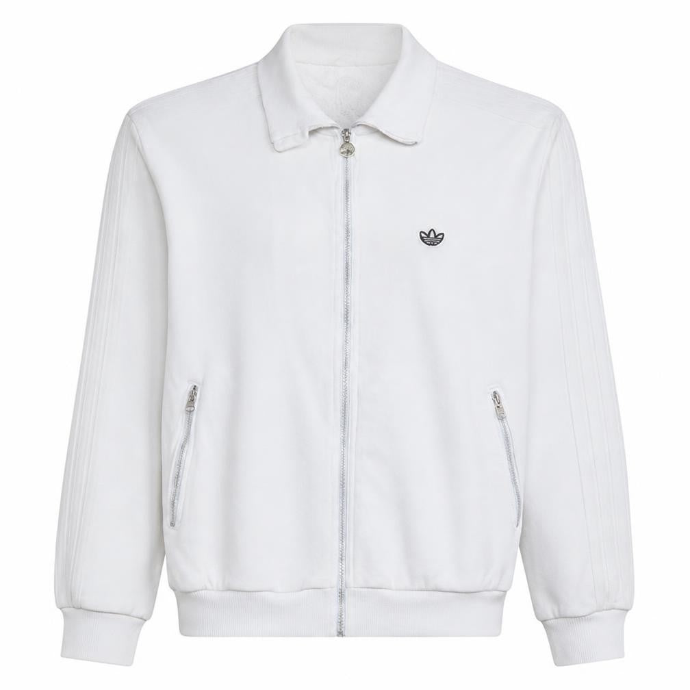 Adidas Men's White Full Zip Sweatshirt XL Collared Sports Classic