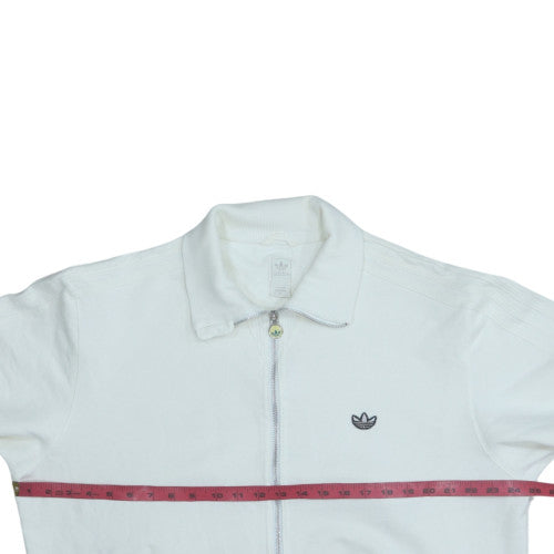Adidas Men's White Full Zip Sweatshirt XL Collared Sports Classic