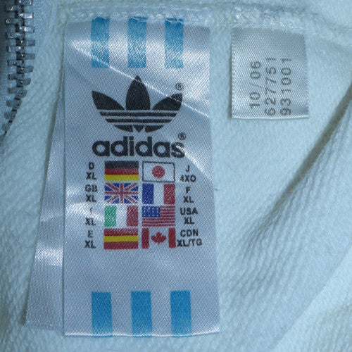Adidas Men's White Full Zip Sweatshirt XL Collared Sports Classic