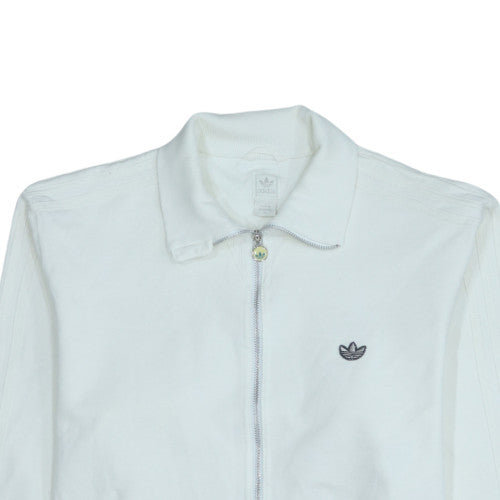 Adidas Men's White Full Zip Sweatshirt XL Collared Sports Classic