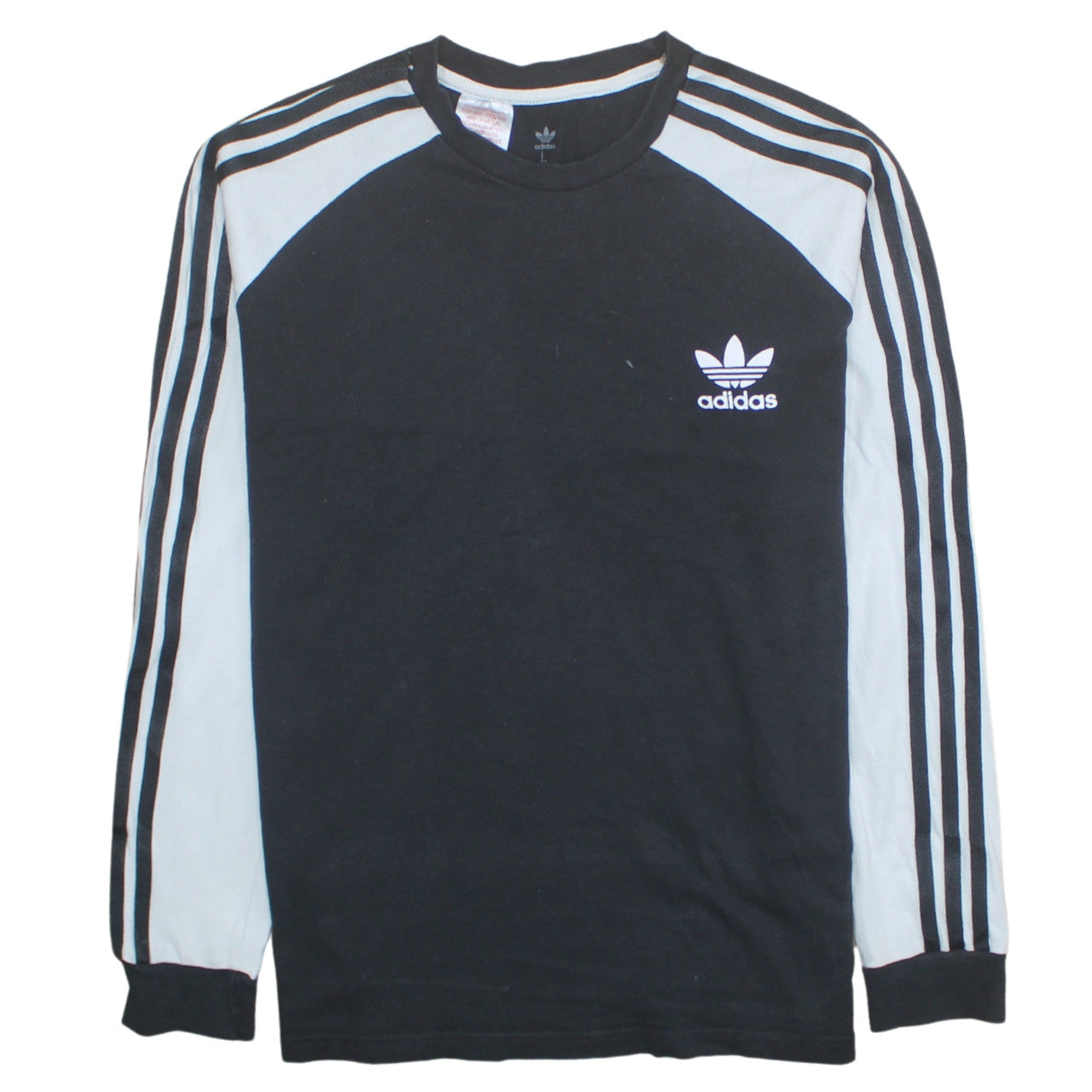 Adidas Mens Black Long Sleeve Crew Neck Pullover Sweatshirt Size L