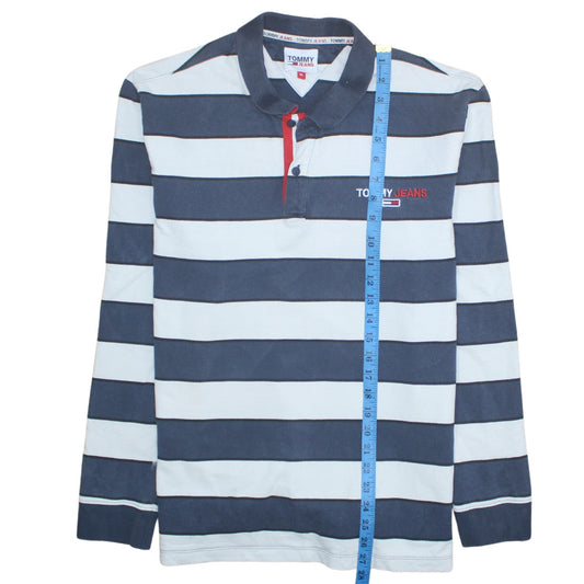Tommy Jeans Men’s Blue Striped Henley Sweatshirt XL